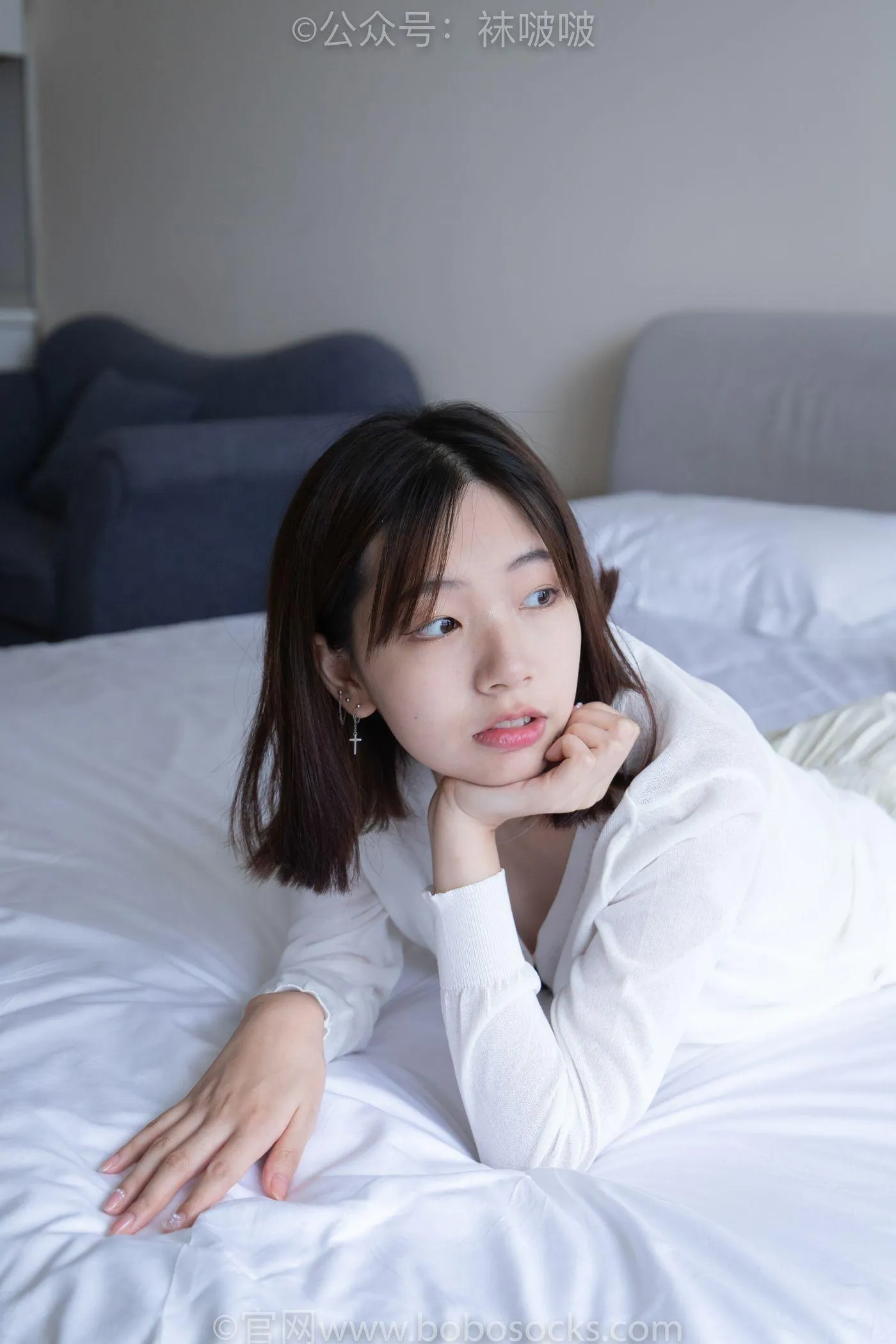 [BoBoSocks袜啵啵]NO.005 小甜豆-帆布鞋、薄白丝 [133P]插图5